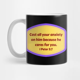 Bible Verse 1 Peter 5:7 Mug